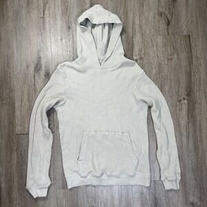 GAP Thermal Waffle Hoodie Pullover Men's Small Brown Beige Long Sleeve